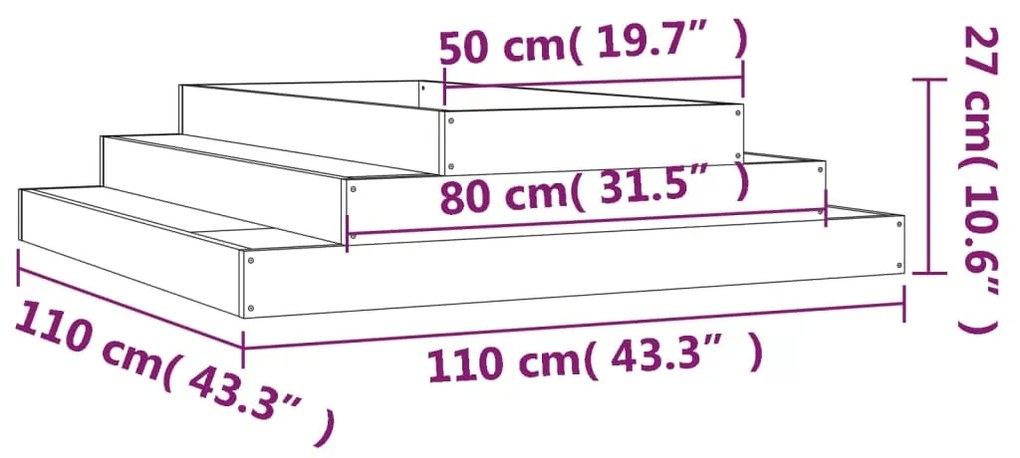 ΖΑΡΝΤΙΝΙΕΡΑ 110 X 110 X 27 ΕΚ. ΑΠΟ ΜΑΣΙΦ ΞΥΛΟ ΠΕΥΚΟΥ 823899