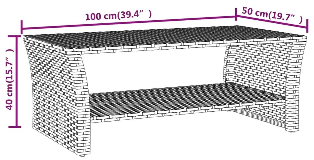 ΤΡΑΠΕΖΑΚΙ ΣΑΛΟΝΙΟΥ ΓΚΡΙ 100X50X40 ΕΚ. ΑΠΟ ΣΥΝΘΕΤΙΚΟ ΡΑΤΑΝ 319391