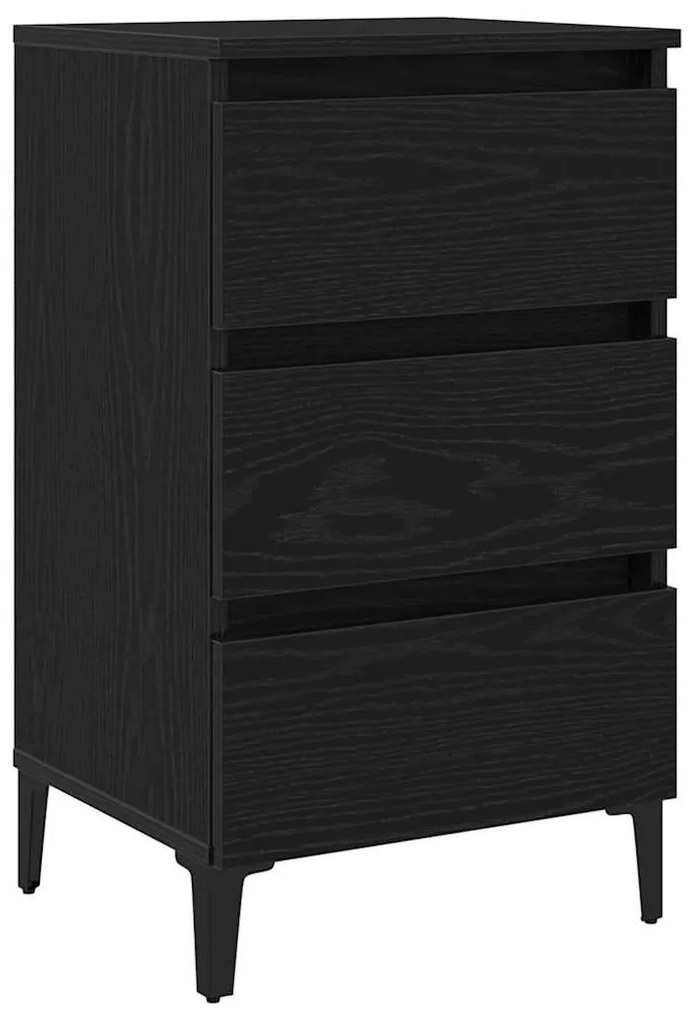 vidaXL Κομοδίνο Μαύρη Οξυά 40 x 35 x 69 εκ. Επεξεργασμένο ξύλο