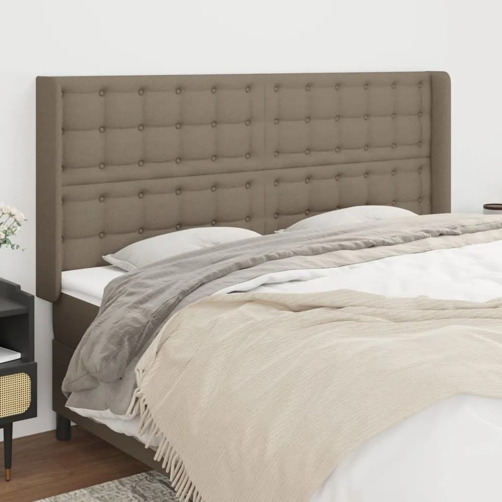 Κεφαλάρι με Πτερύγια Taupe 163x16x118/128 εκ. Υφασμάτινο - Μπεζ-Γκρι