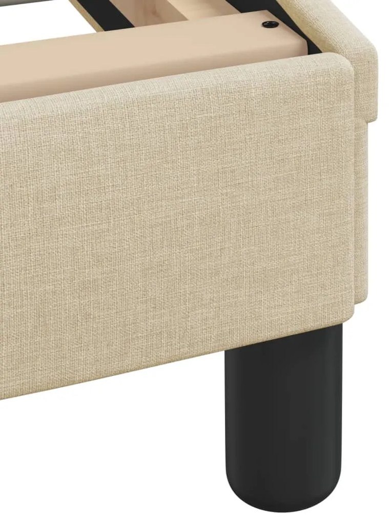 vidaXL Κρεβάτι με Στρώμα Hvar Κρεμ 120x200 εκ. Υφασμάτινο