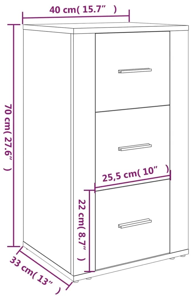 Ντουλάπι Καφέ Δρυς 40 x 33 x 70 εκ. από Επεξεργασμένο Ξύλο - Καφέ