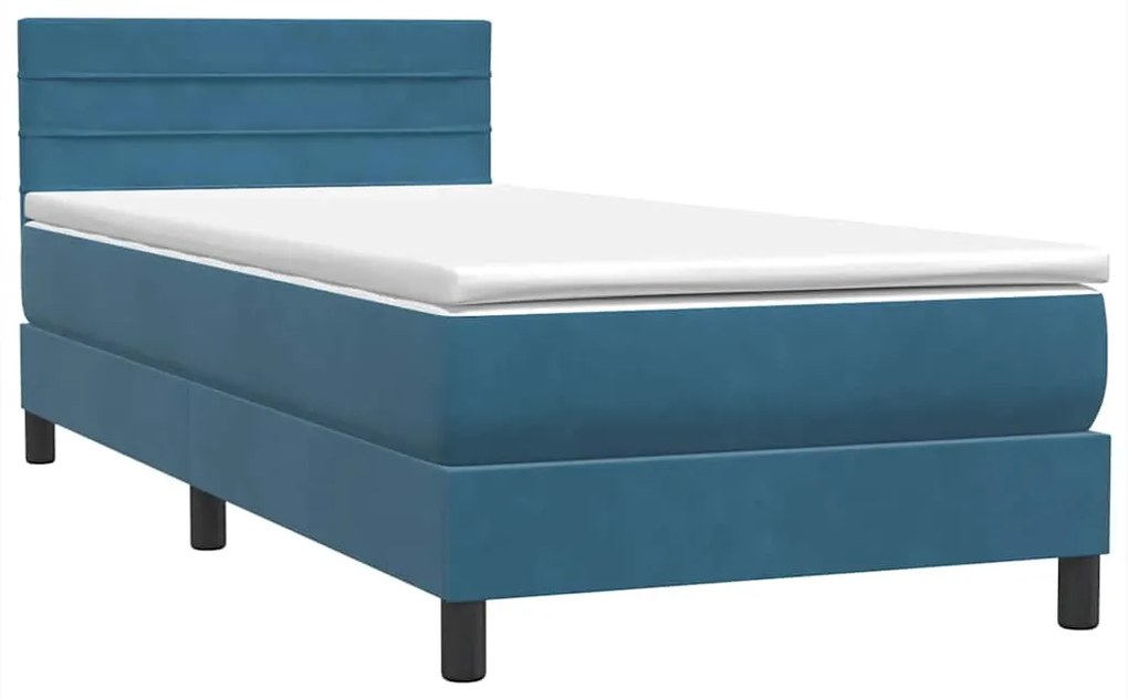 BOX SPRING ΚΡΕΒΑΤΙ ΜΕ ΣΤΡΩΜΑ ΣΚΟΥΡΟ ΜΠΛΕ 80X210 ΕΚ. ΒΕΛΟΥΔΙΝΟ 3316957