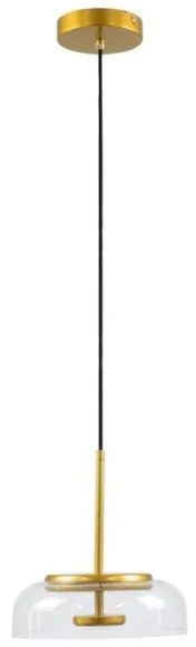 Κρεμαστό Φωτιστικό Οροφής Led Γυαλί Charlotte H143 Φ23 Globostar-742-Διάφανο 00742