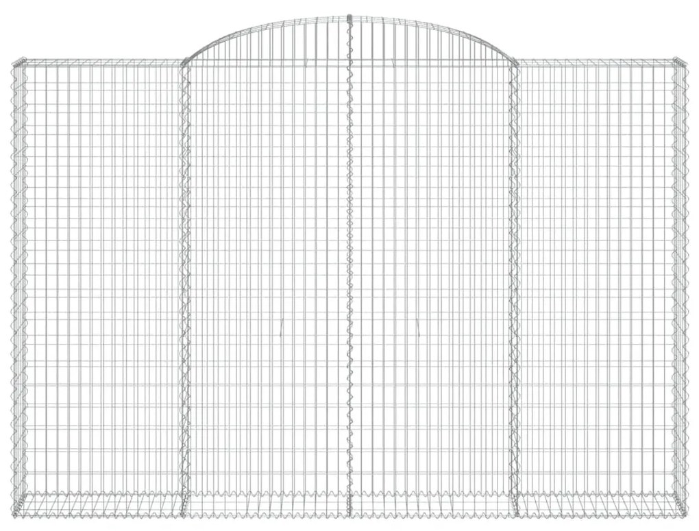 vidaXL Συρματοκιβώτια Τοξωτά 3 τεμ. 300x30x200/220 εκ. Γαλβαν. Ατσάλι