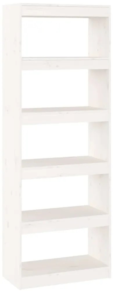 vidaXL Βιβλιοθήκη/Διαχωριστικό Χώρου Λευκή 60x30x167,5 εκ. Μασίφ Πεύκο