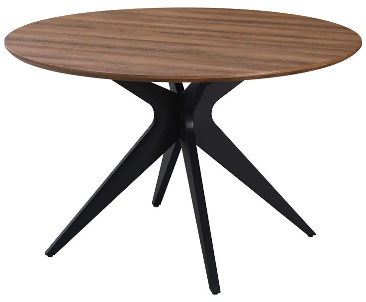 Intrahome Τραπέζι Toda Intrahome mdf σε καρυδί απόχρωση με μαύρα μεταλλικά πόδια Φ120x75εκ | SKU: INTRAPA-346111151