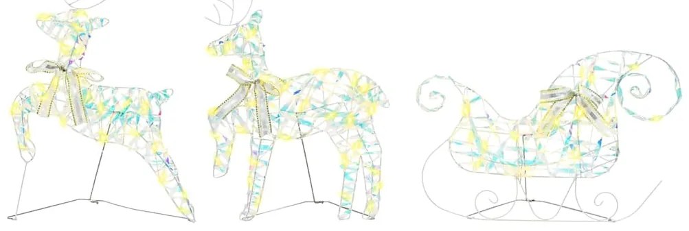 vidaXL LED Ελάφια με 60 LED 3 pcs Θερμό λευκό PET