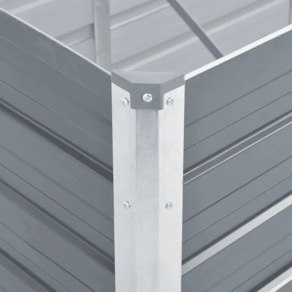 vidaXL Ζαρντινιέρα Υπερυψωμένη Γκρι 600x80x45 εκ. Γαλβαν. Χάλυβας