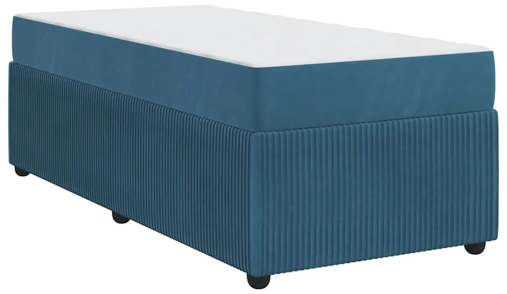 vidaXL Σκελετός κρεβατιού με στρώμα Άλλο Μπλε 80 x 200 cm Βελούδο