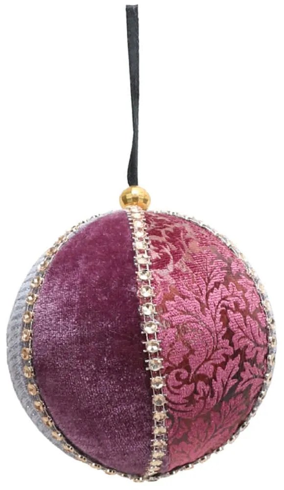 Χριστουγεννιάτικη Μπάλα Pixie 024290 8x8x8cm Pink-Grey