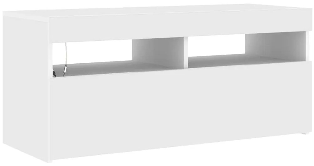 vidaXL Έπιπλο Τηλεόρασης με LED Λευκό 90 x 35 x 40 εκ.