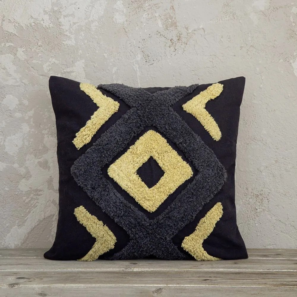 Μαξιλάρι Διακοσμητικό (Με Γέμιση) Aziza Dark Grey Nima 45X45 100% Cotton