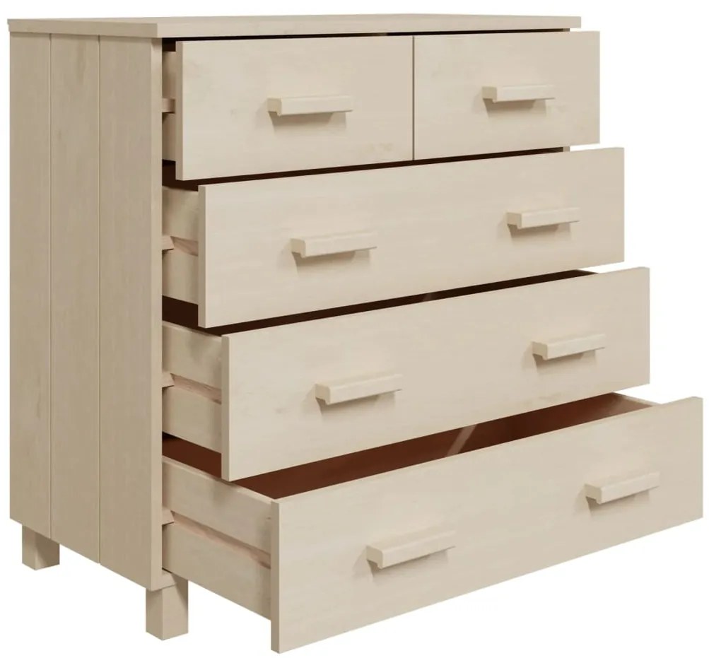 vidaXL Συρταριέρα HAMAR Καφέ Μελί 79 x 40 x 80 εκ. Μασίφ Ξύλο Πεύκου