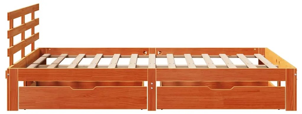 vidaXL Σκελετός Κρεβ. Χωρίς Συρτάρια Καφέ Κεριού 120x190 εκ.