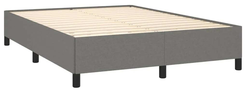 Κρεβάτι Boxspring με Στρώμα Σκούρο Γκρι 140x200 εκ Υφασμάτινο - Γκρι