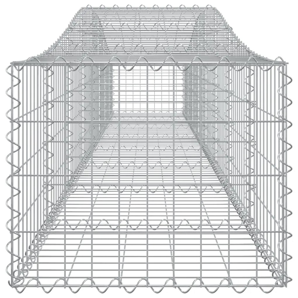 Συρματοκιβώτια Τοξωτά 7 τεμ. 400x50x40/60 εκ. Γαλβαν. Ατσάλι - Ασήμι