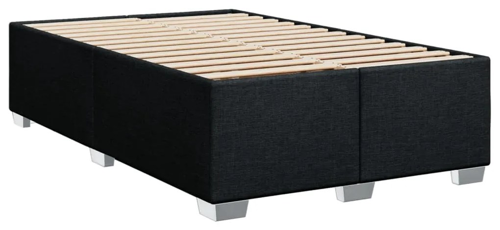 Κρεβάτι Boxspring με Στρώμα Μαύρο 90x200 εκ. Υφασμάτινο - Μαύρο