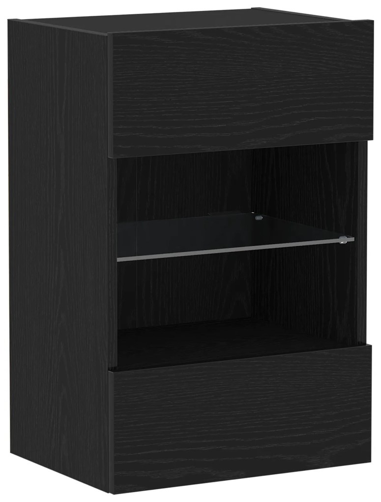 vidaXL LED TV Cabinet Μαύρη Δρυς 40x30x60,5cm Επεξεργασμένου Ξύλου