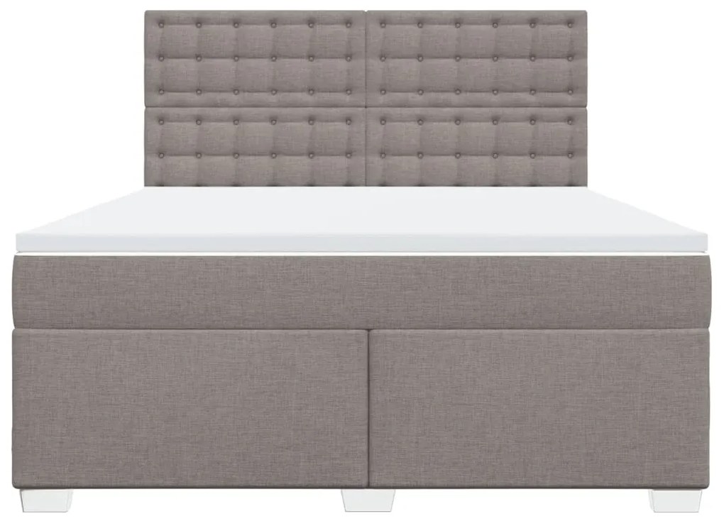 Κρεβάτι Boxspring με Στρώμα Taupe 180x200 εκ. Υφασμάτινο - Μπεζ-Γκρι