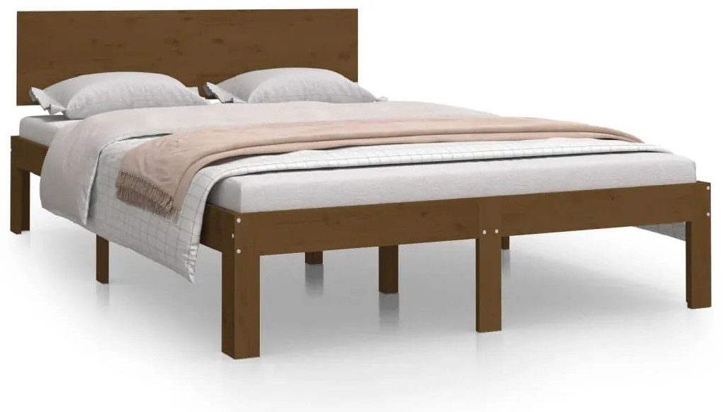 vidaXL Πλαίσιο Κρεβατιού Μελί 120x190 εκ. Μασίφ Ξύλο Small Double
