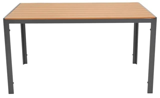 Τραπέζι Nares αλουμίνιο ανθρακί-plywood φυσικό 140x80x72.5εκ