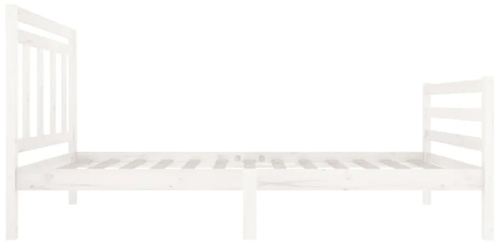 vidaXL Πλαίσιο Κρεβατιού Λευκό 90 x 200 εκ. από Μασίφ Ξύλο