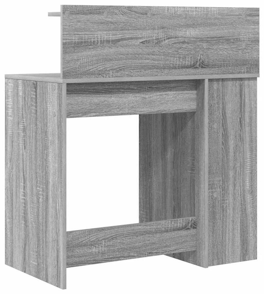vidaXL Γραφείο με Αποθήκευση με ράφι Γκρι sonoma 90 x 48 x 101.5 εκ.