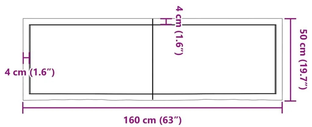 Ράφι Τοίχου Ανοιχτό Καφέ 160x50x(2-4)εκ. Επεξ. Μασίφ Ξύλο Δρυός - Καφέ