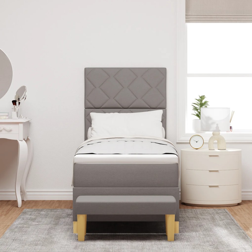 vidaXL Κρεβάτι με Ελατήρια και Στρώμα Ταπέ 80x200 cm Ύφασμα