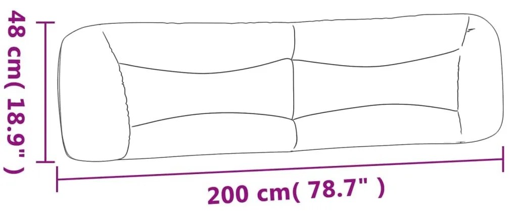 Μαξιλάρι για Κεφαλάρι Μαύρο 200 εκ. Υφασμάτινο - Μαύρο