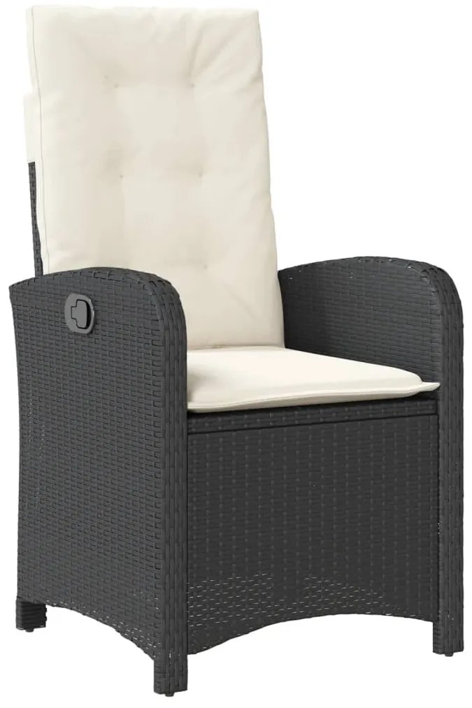 vidaXL Σετ Τραπεζαρίας Κήπου 9 τεμ Μαύρο από Συνθ. Ρατάν με Μαξιλάρια