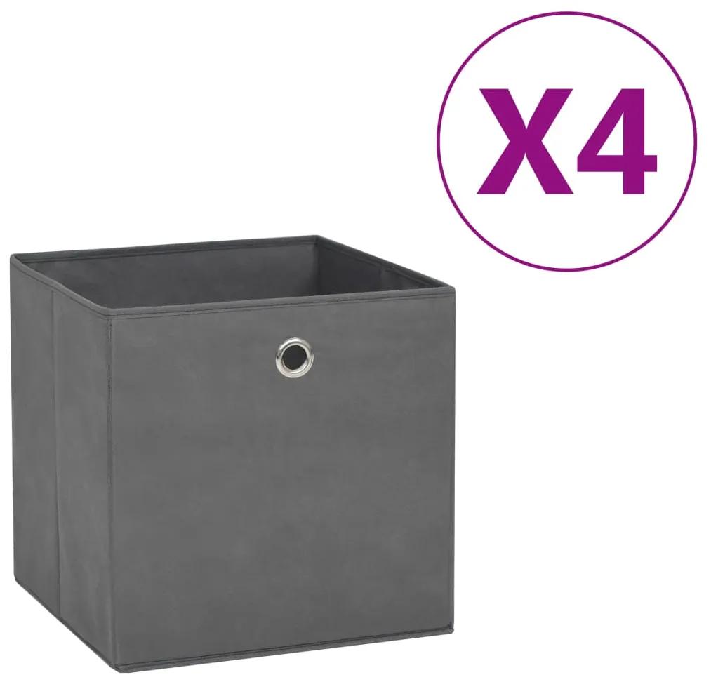 Κουτιά Αποθήκευσης 4 τεμ. Γκρι 28x28x28 εκ. Ύφασμα Non-woven