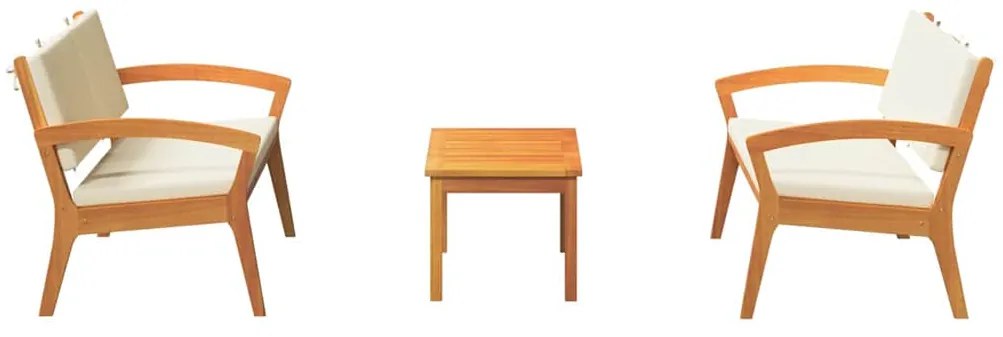 vidaXL Σετ μπιστρό 3 pcs Καφέ 114.5 x 70.5 x 72.5 εκ. Πολυεστέρας