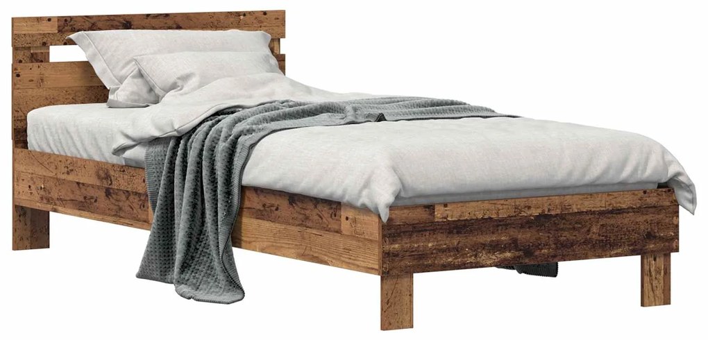 vidaXL Σκελετός Κρεβατιού Παλιό ξύλο 75 x 190 cm Επεξεργασμένο ξύλο