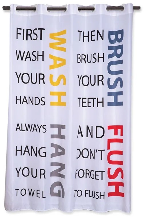 Κουρτίνα Μπάνιου 180x200 Bath Rules White 5205495516981