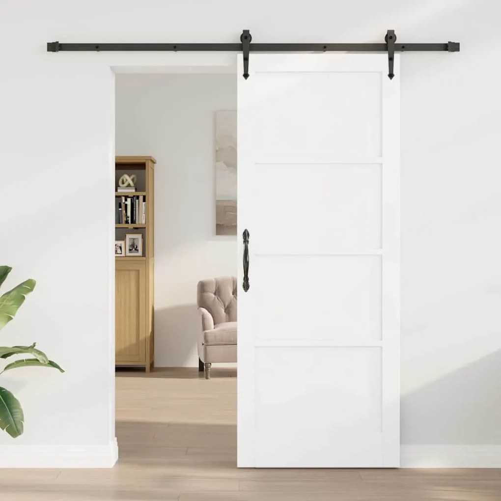vidaXL Συρόμενη Πόρτα ORKDAL Λευκό 83 x 211 εκ. Μασίφ ξύλο πεύκου