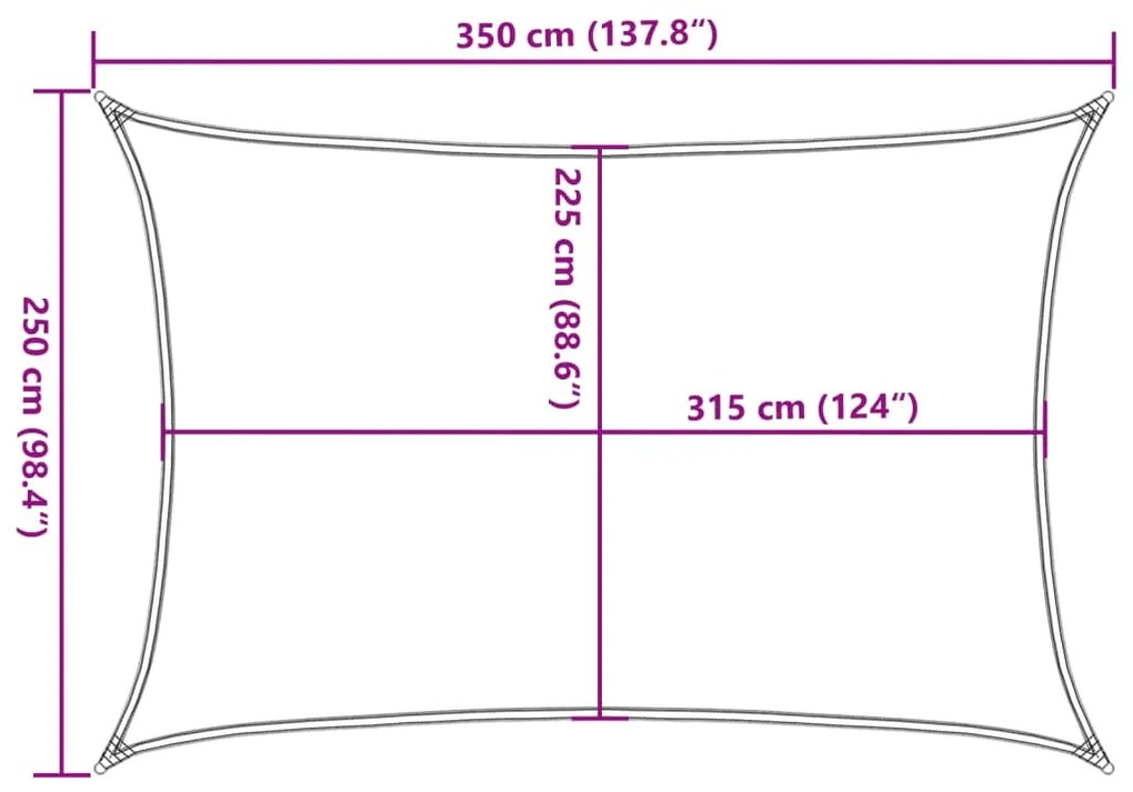 Πανί Σκίασης Κόκκινο 2,5 x 3,5 μ. από HDPE 160 γρ./μ² - Κόκκινο