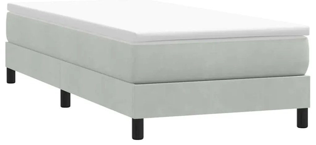 vidaXL Box Spring Κρεβάτι χωρίς στρώμα ανοιχτό γκρι 90x210cm Βελούδινο