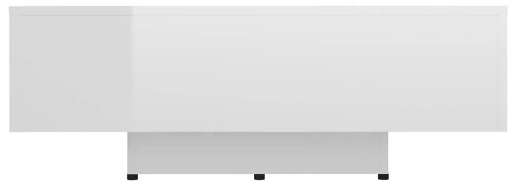 Τραπεζάκι Σαλονιού Γυαλιστερό Λευκό 85x55x31 εκ. Μοριοσανίδα - Λευκό