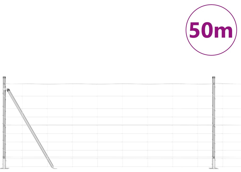 vidaXL Περίφραξη Πεδίου 1x50 μ Γαλβανισμένο Ατσάλι