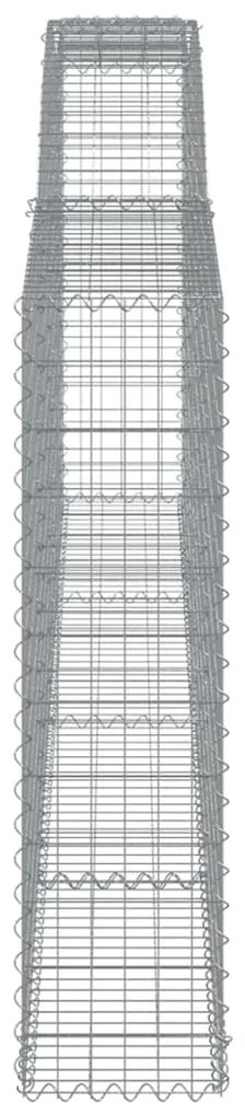 Συρματοκιβώτια Τοξωτά 3 τεμ. 400x30x120/140 εκ. Γαλβαν. Ατσάλι - Ασήμι