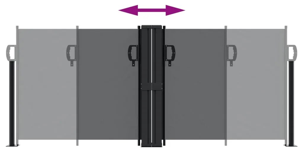 vidaXL Σκίαστρο Πλαϊνό Συρόμενο Μαύρο 100 x 1000 εκ.