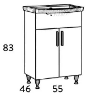 Σετ Επίπλου Mπάνιου SIENA 55 Sonoma 55x46x160 εκ.