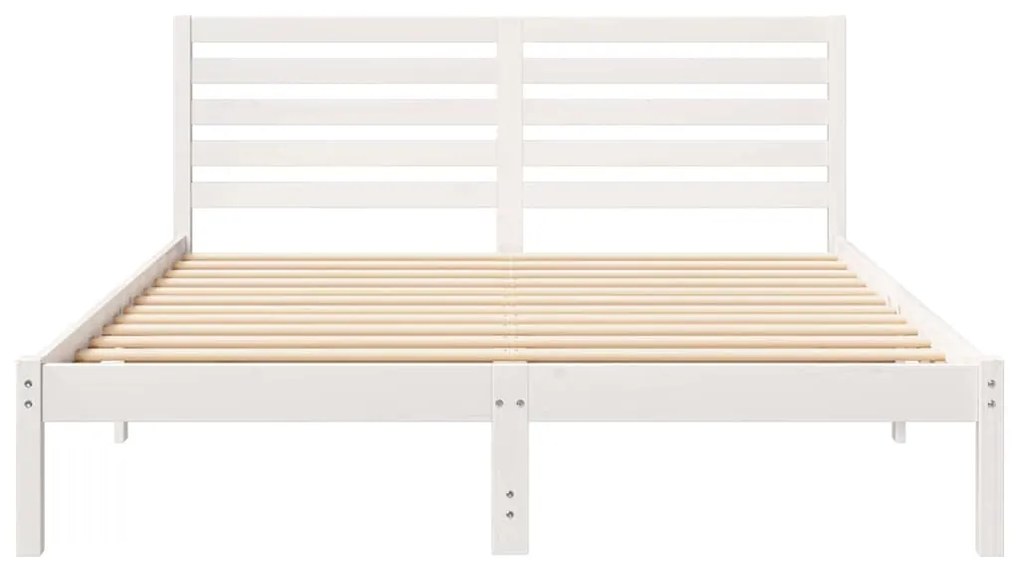 vidaXL Σκελετός Κρεβατιού Λευκό 150 x 200 cm Μασίφ ξύλο πεύκου