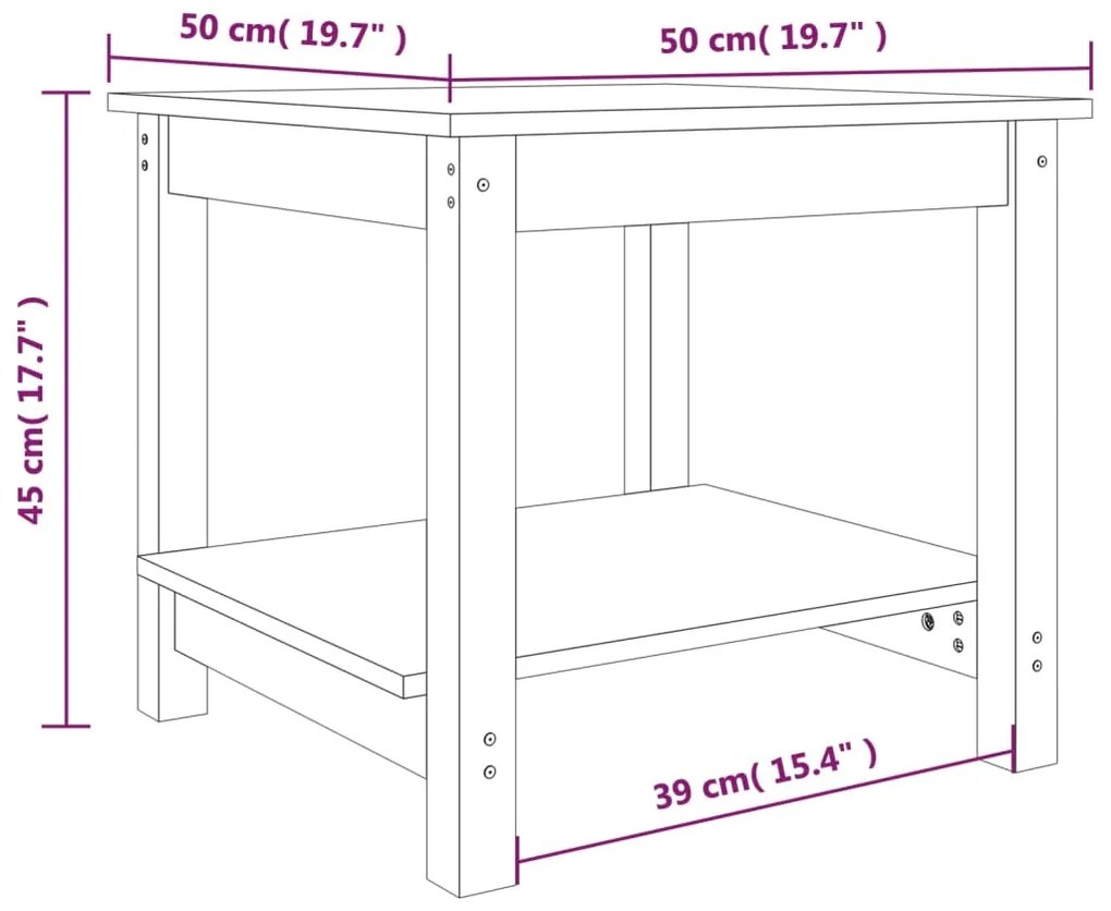 ΤΡΑΠΕΖΑΚΙ ΣΑΛΟΝΙΟΥ 50 X 50 X 45 ΕΚ. ΑΠΟ ΜΑΣΙΦ ΞΥΛΟ ΠΕΥΚΟΥ 822277