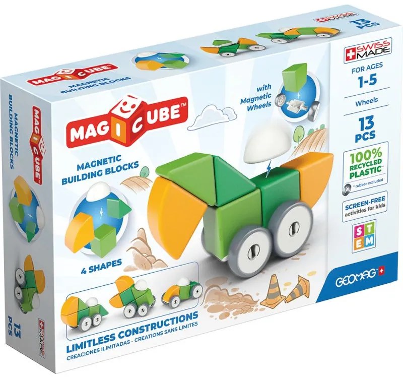 Παιχνίδι Magicube Wheels 13-Green Geomag