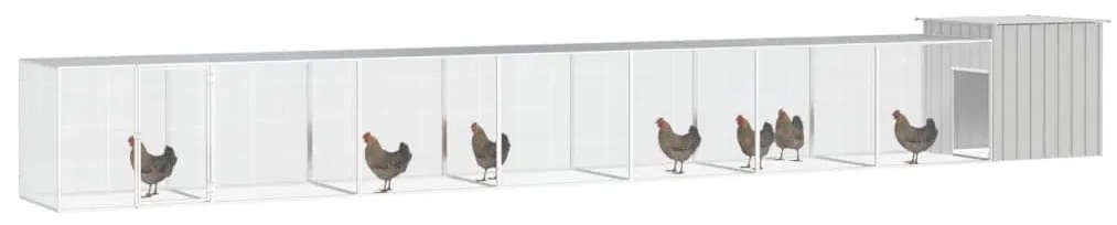 vidaXL Κοτέτσι - Κλουβί Γκρι 800x91x100 εκ. από Γαλβανισμένο Χάλυβα