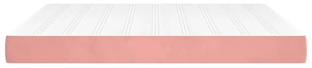 vidaXL Στρώμα με Pocket Springs Ροζ 160x200x20 εκ. Βελούδινο