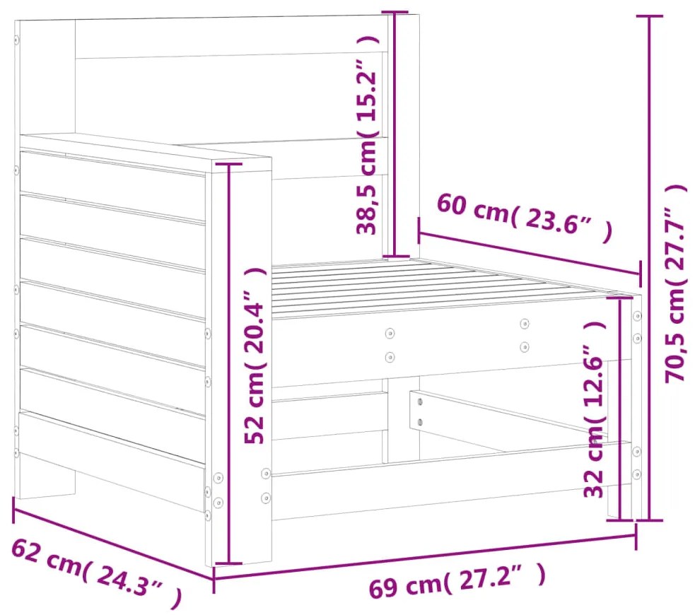 ΚΑΝΑΠΕΣ ΚΗΠΟΥ ΜΕ ΜΠΡΑΤΣΑ 69X62X70,5ΕΚ. ΜΑΣΙΦ ΞΥΛΟ ΨΕΥΔΟΤΣΟΥΓΚΑΣ 844886